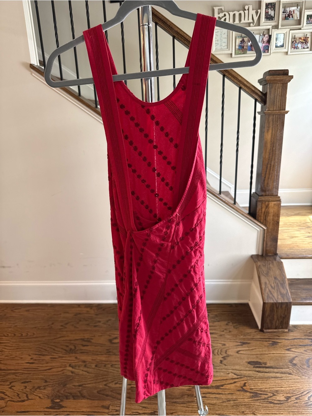Free People Red Embroidered Mini Dress - Picture 3 of 5